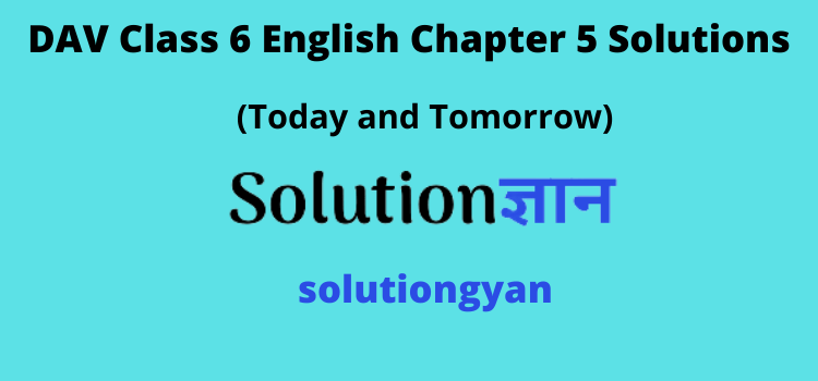 DAV Class 6 English Chapter 5 Solutions