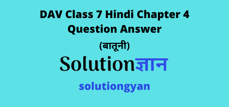 DAV Class 7 Hindi Chapter 4 Question Answer Batooni