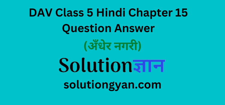 DAV Class 5 Hindi Chapter 15 Question Answer Andher Nagari